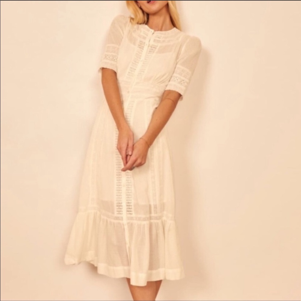 Pure!! Reformation Oxford Dress - Ivory